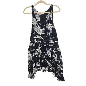 Free People Intimately Floral Lace Trim‎ Asymmetrical Hem Dress Black White S